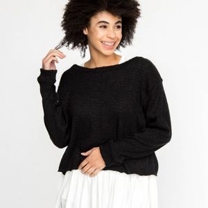 Pullover Black Slub